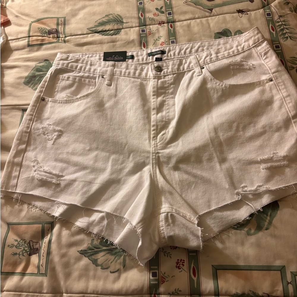 Wild Fable White Distressed Jean Shorts